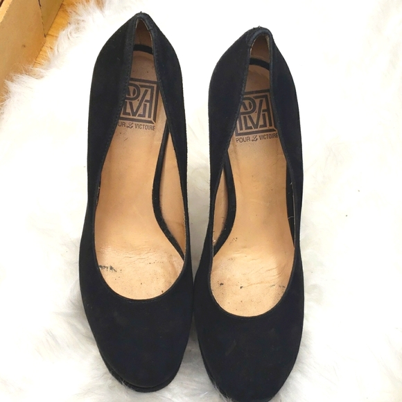 Pour La Victoire Alvery Black Suede Platform Pumps size 8.5 - Picture 5 of 12